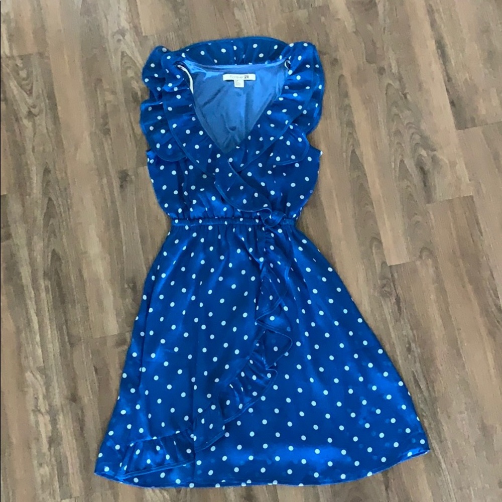 Vintage-Inspired Faux Wrap Dress with Polka Dots